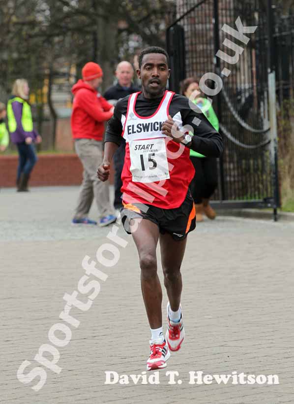 Tadele Geremew Mulugela (Elswick Harriers) wins the Wallsend Harriers Terry O'Gara Memorial 5k Road Race.